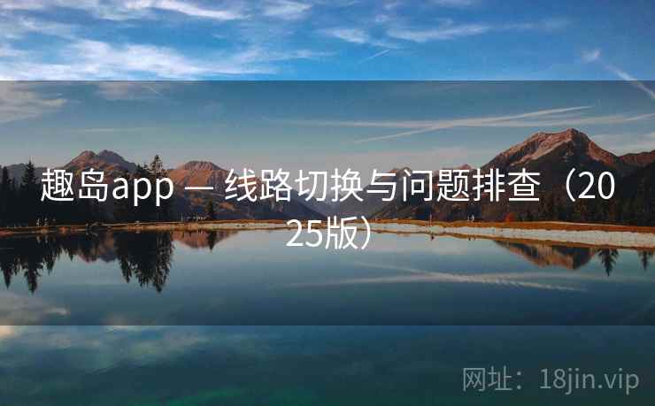 趣岛app — 线路切换与问题排查（2025版）