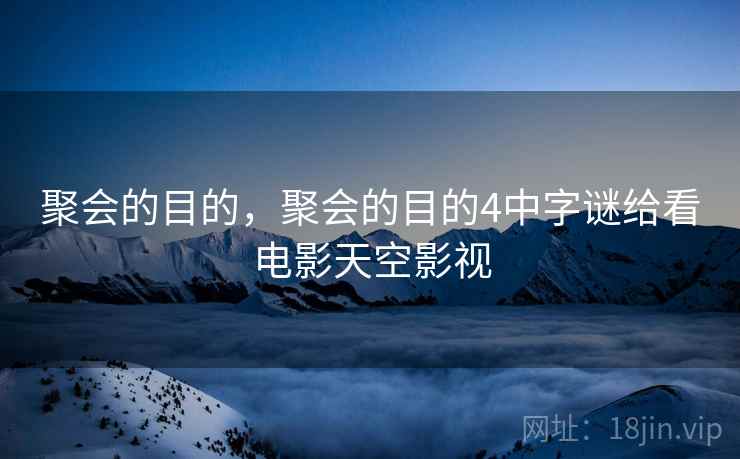 聚会的目的，聚会的目的4中字谜给看电影天空影视